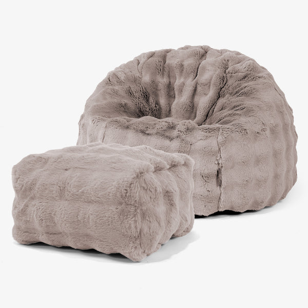 Klasická stolička sedací vak - Umelá kožušina Bublina Norková 01