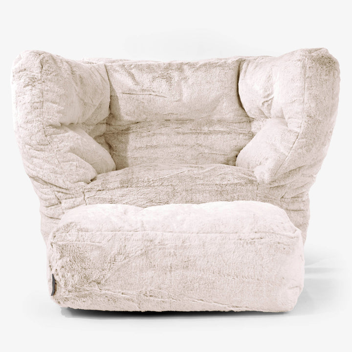 Kreslo sedací vak Albert 2.0 - Falošná králičia kožušina Zlatohnedá 02