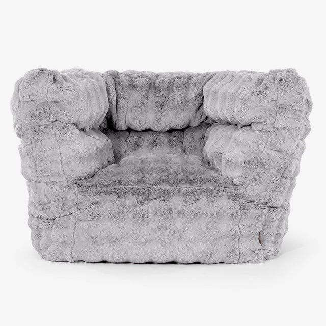 Kreslo sedací vak Albert 2.0 - Umelá kožušina Bublina Šedá 01