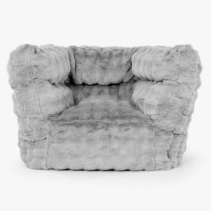 Kreslo sedací vak Albert 2.0 - Umelá kožušina Bublina Šedá 01