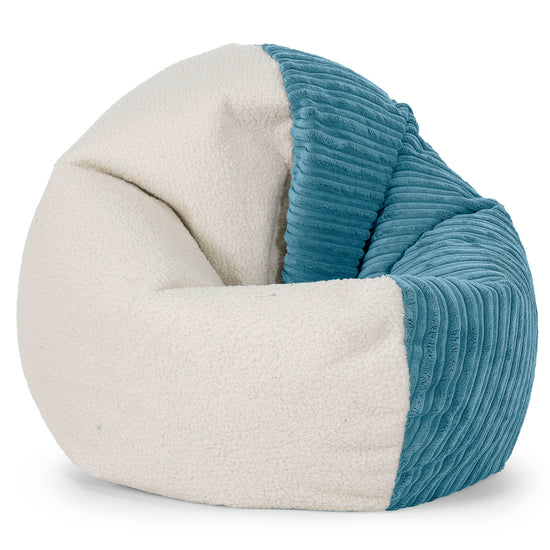 Flexforma Adult Bean Bag Chair - Boucle & Cord Aegean Blue 01