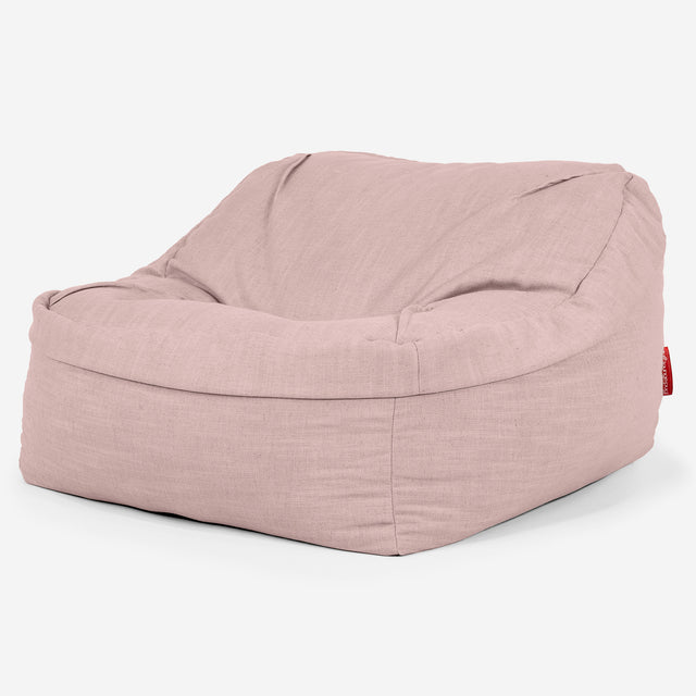 Kreslo sedací vak Sloucher - Ľanový vzhľad Ružová 01