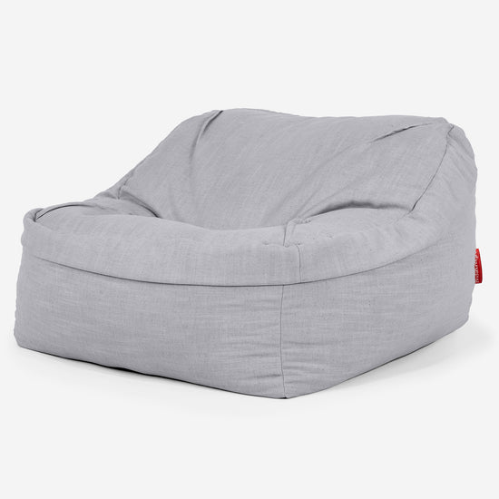 Kreslo sedací vak Sloucher - Ľanový vzhľad Strieborná 01