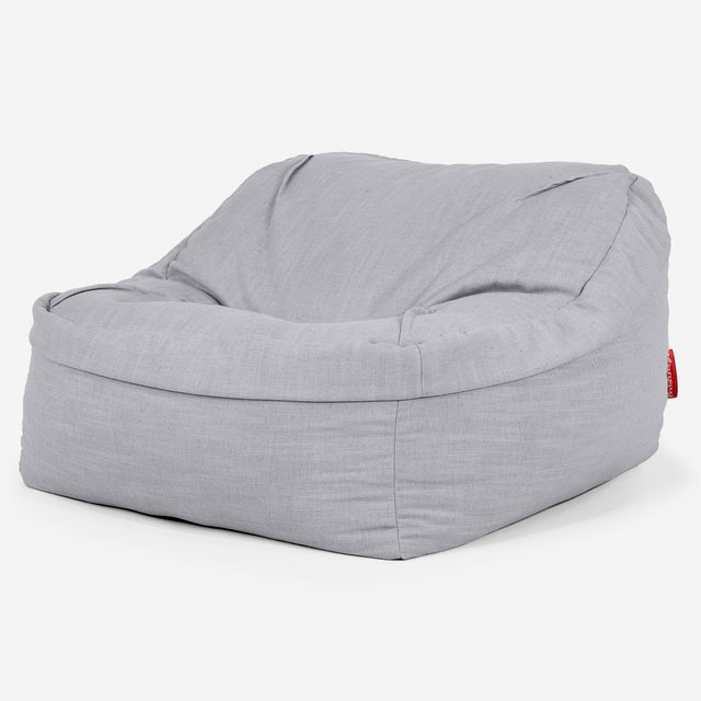 Kreslo sedací vak Sloucher - Ľanový vzhľad Strieborná 01