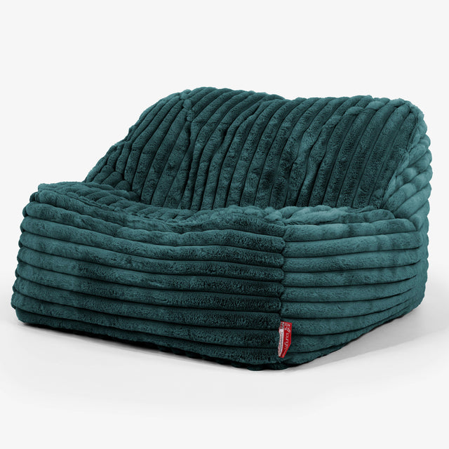 Kreslo sedací vak Sloucher - Ultra plyšový kord Modrozelená 01