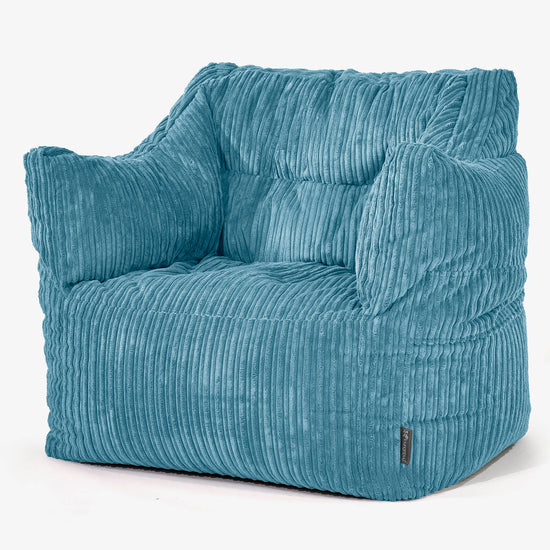 Victor Bean Bag Armchair - Cord Aegean Blue 01
