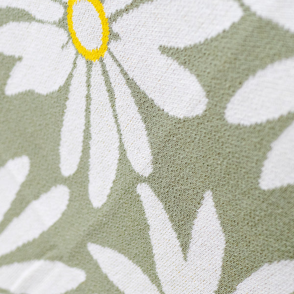 Deka / prikrývka - Pletené Kvetinový Mäta Fabric Close-up Image