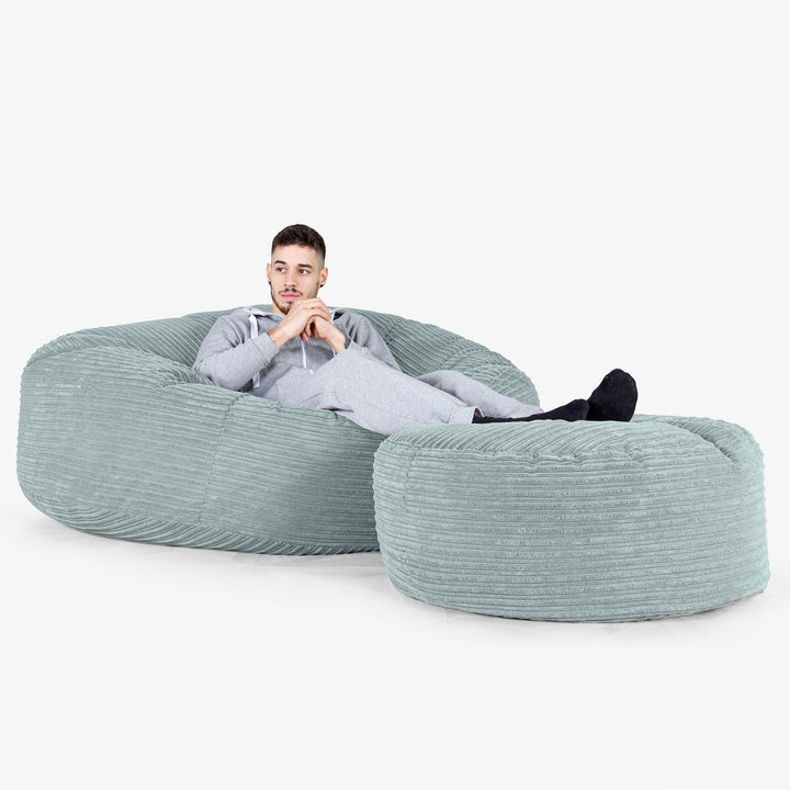 Mega mamutia pohovka sedací vak - Menčester Mätová Zelená 02