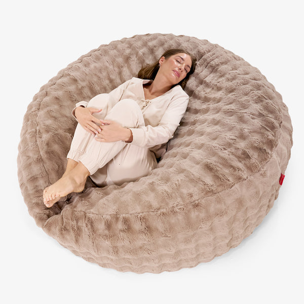 Mega mamutia pohovka sedací vak - Umelá kožušina Bublina Norková