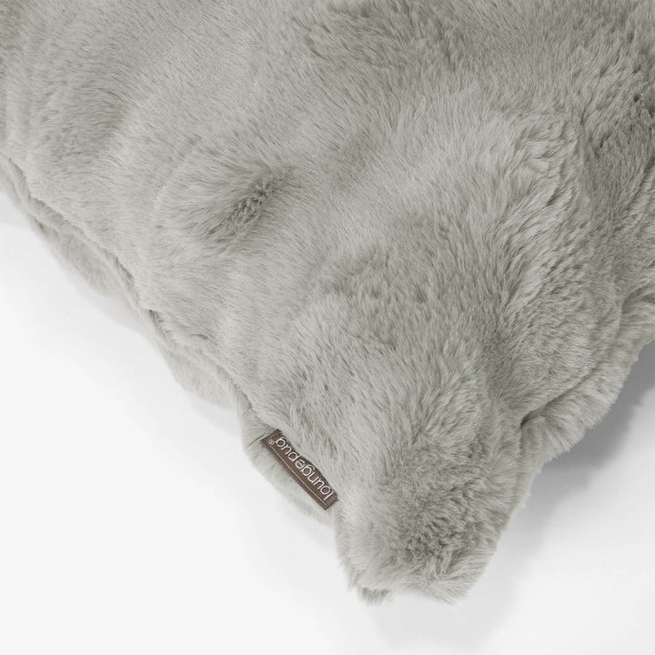 Obdĺžnikový dekoračný poťah na vankúš 35 x 50 cm - Umelá kožušina Bublina Šalviová zelená 02