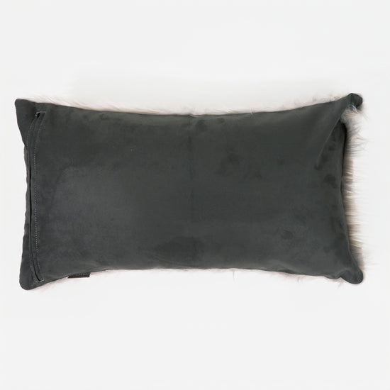 Obdĺžnikový dekoračný poťah na vankúš XL 40 x 70 cm - Mongolská Umelá Kožušina Šedá 02