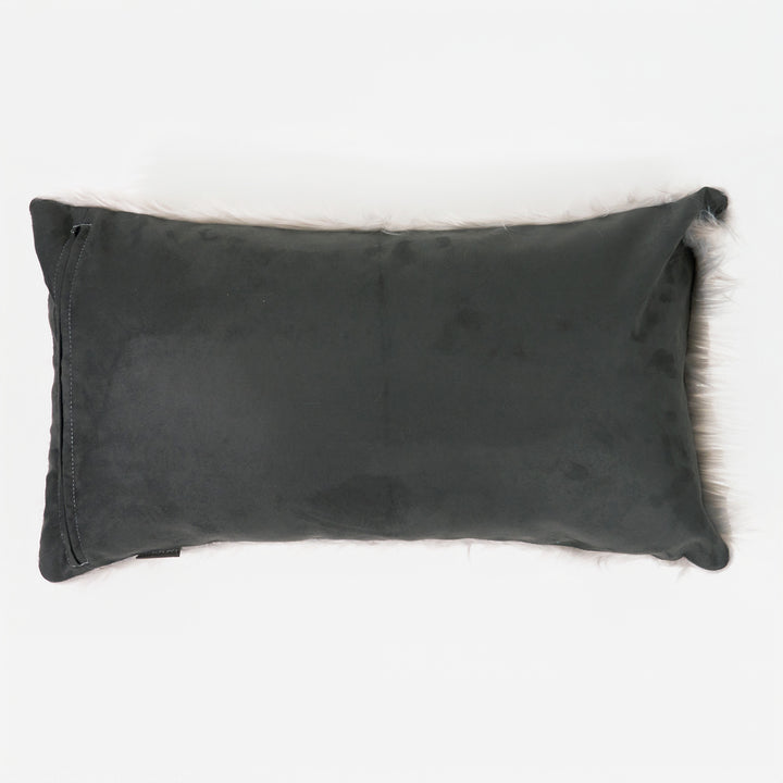 Obdĺžnikový dekoračný poťah na vankúš XL 40 x 70 cm - Mongolská Umelá Kožušina Šedá 02