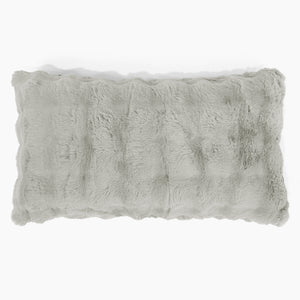 Obdĺžnikový dekoračný poťah na vankúš XL 40 x 70 cm - Umelá kožušina Bublina Šalviová zelená