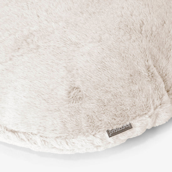 Okrúhly dekoračný poťah na vankúš 50 cm - Falošná králičia kožušina Biela 02