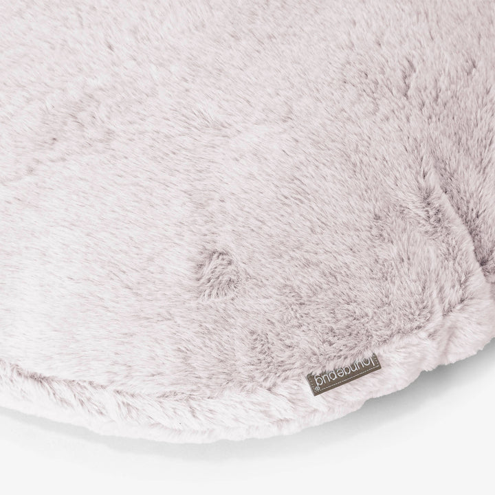 Okrúhly dekoračný poťah na vankúš 50 cm - Falošná králičia kožušina Prašná ružová 02