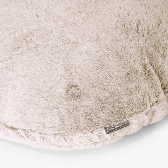 Okrúhly dekoračný poťah na vankúš 50 cm - Falošná králičia kožušina Zlatohnedá 02