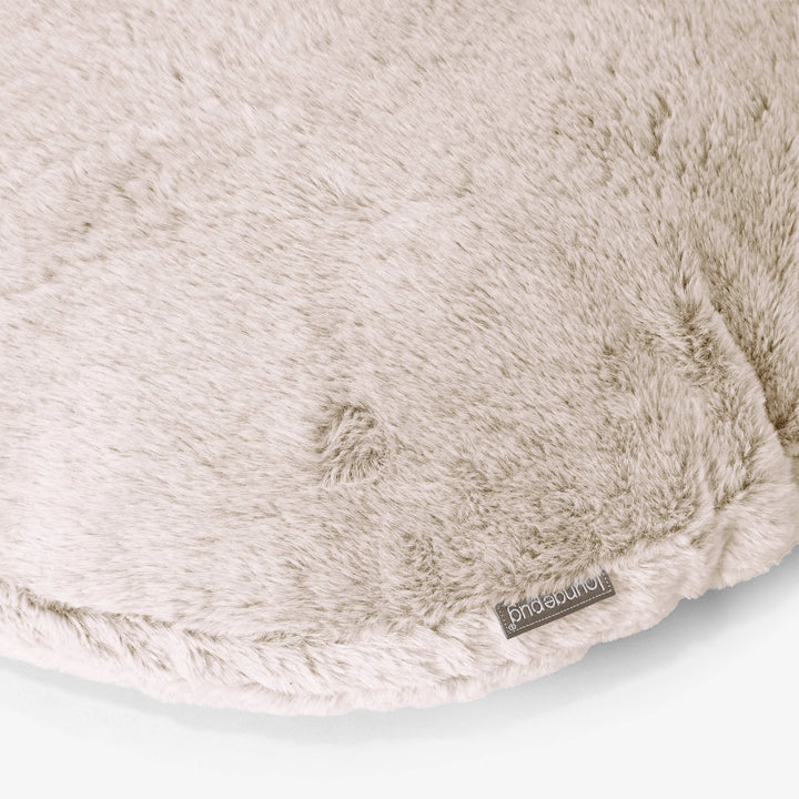 Okrúhly dekoračný poťah na vankúš 50 cm - Falošná králičia kožušina Zlatohnedá 02