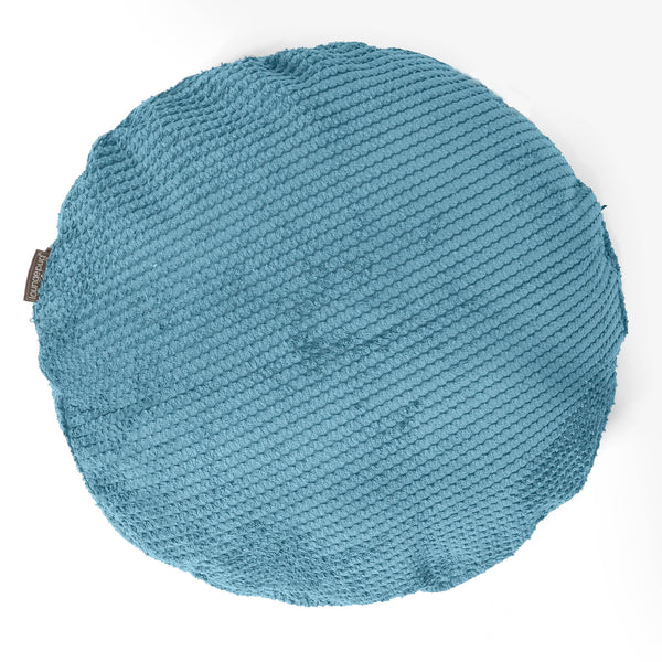 Okrúhly dekoračný poťah na vankúš 50 cm - Pom Pom Morská modrá 01