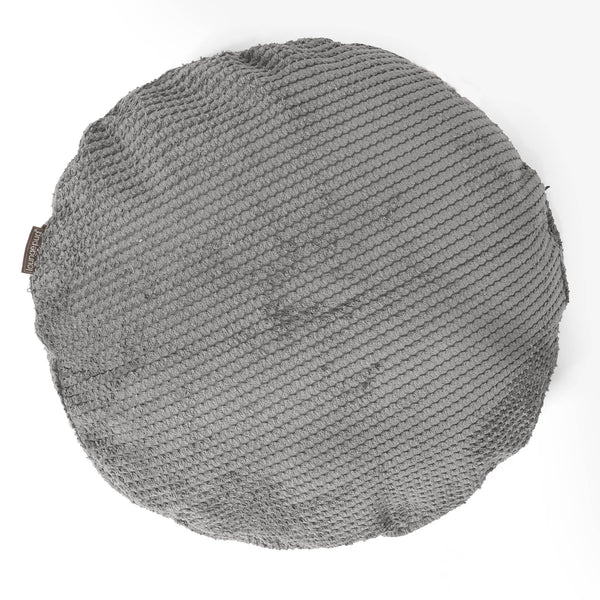 Okrúhly dekoračný poťah na vankúš 50 cm - Pom Pom Uhľovo šedá 01