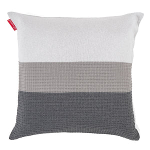 Extra veľký dekoračný poťah na vankúš 70 x 70 cm - Pletené Farebný blok Šedá