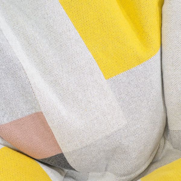 Klasická stolička sedací vak - Pletené Farebný blok Šedá Fabric Close-up Image