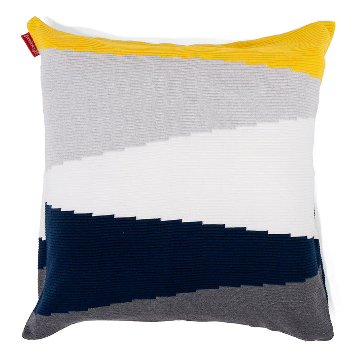 Extra veľký dekoračný poťah na vankúš 70 x 70 cm - Pletené Farebný blok Viacfarebná 01
