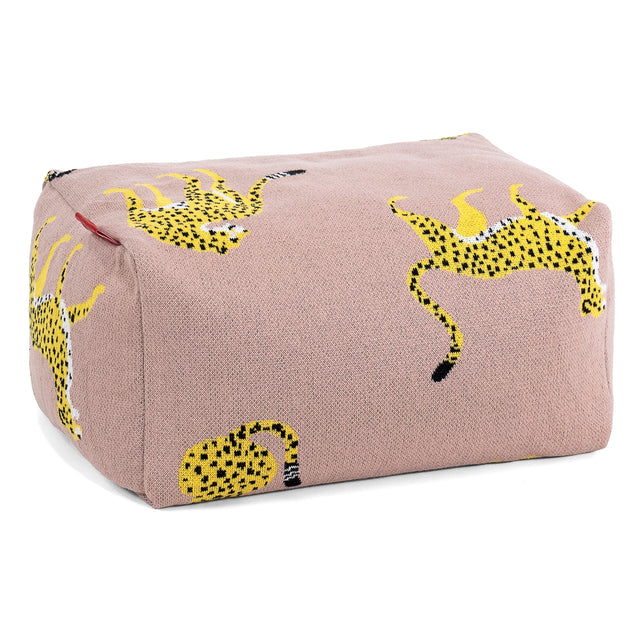 Malá podnožka - Pletené Gepard Ružová 01