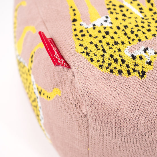 Malá podnožka - Pletené Gepard Ružová 02