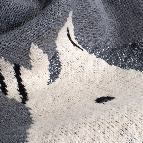 Deka / prikrývka - Pletené Osamelý jednorožec Fabric Close-up Image