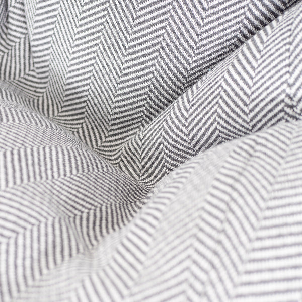 Stolička s vysokým operadlom sedací vak - Pletené Rybia kosť Šedá Fabric Close-up Image