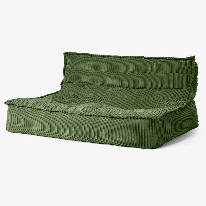 Oliver Floor Sofa Bean Bag - Cord Forest Green 02