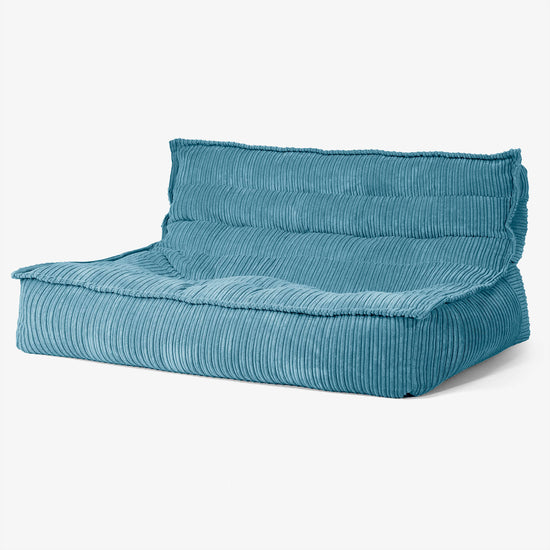 Oliver Floor Sofa Bean Bag - Cord Aegean Blue 02