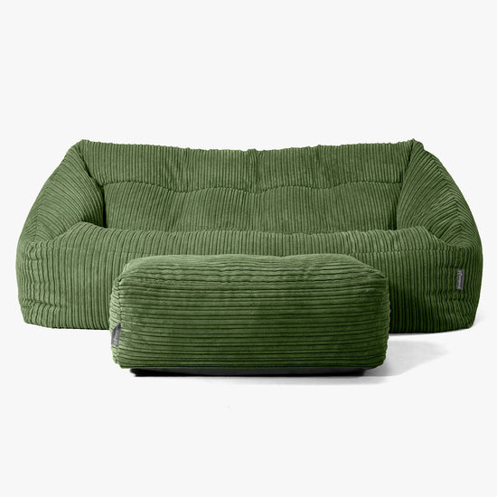 Maya Sofa Bean Bag - Cord Forest Green 02