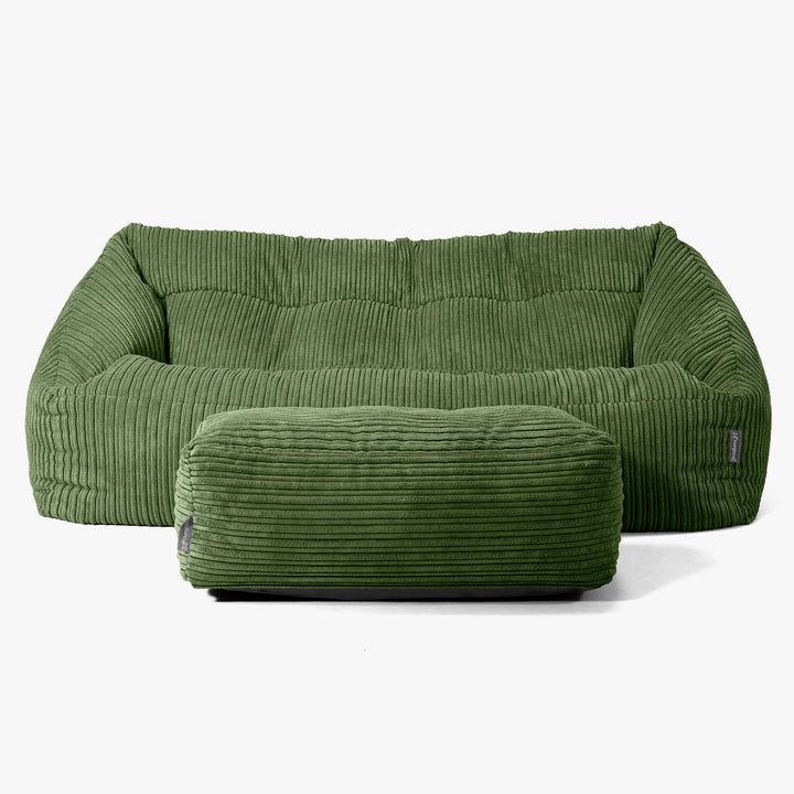 Maya Sofa Bean Bag - Cord Forest Green 02