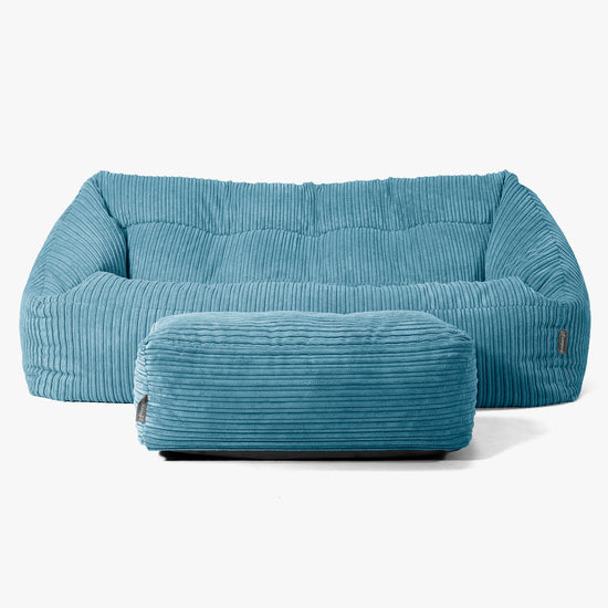 Maya Sofa Bean Bag - Cord Aegean Blue 02
