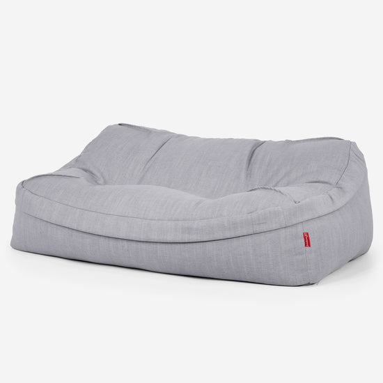 Pohovka sedací vak Sloucher - Ľanový vzhľad Strieborná 01