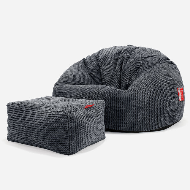 Klasická stolička sedací vak - Pom Pom Čierna 02