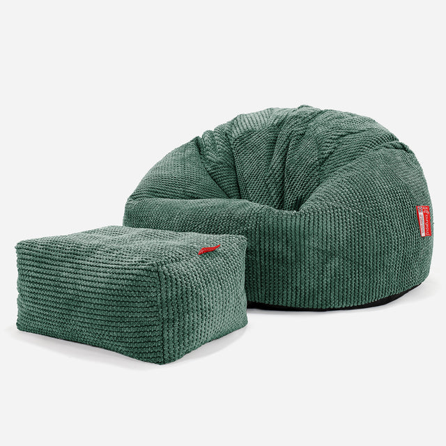 Klasická stolička sedací vak - Pom Pom Machová Zelená 02