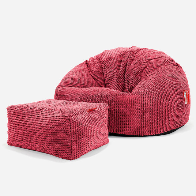 Klasická stolička sedací vak - Pom Pom Pastelová červená 02