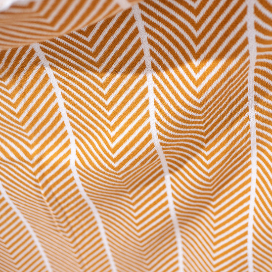 Deka / prikrývka - Pletené Rybia kosť Horčicová 02