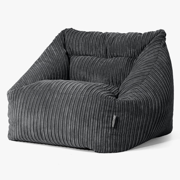 Maya Bean Bag Chair - Cord Black 01