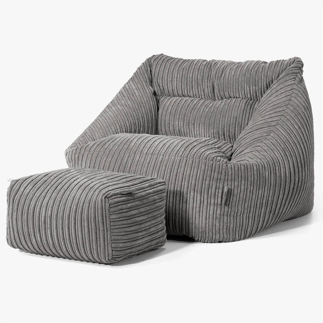 Maya Bean Bag Chair - Cord Graphite Grey 02