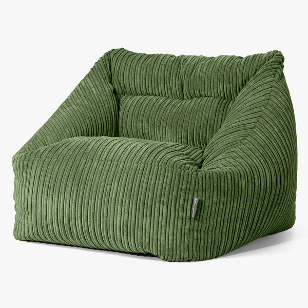 Maya Bean Bag Chair - Cord Forest Green 01