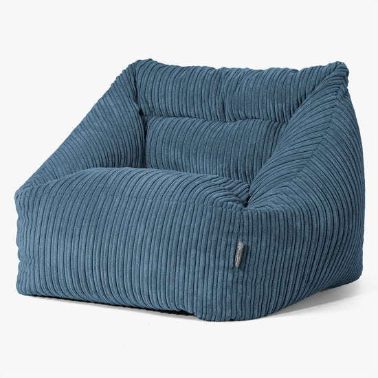 Maya Bean Bag Chair - Cord Navy Blue 01