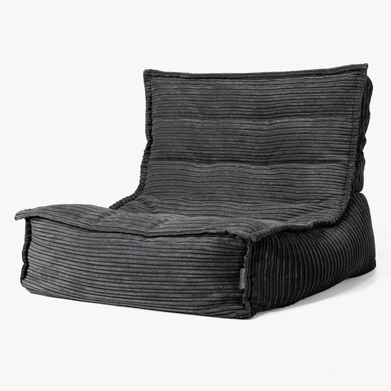 Oliver Floor Bean Bag Chair - Cord Black 01