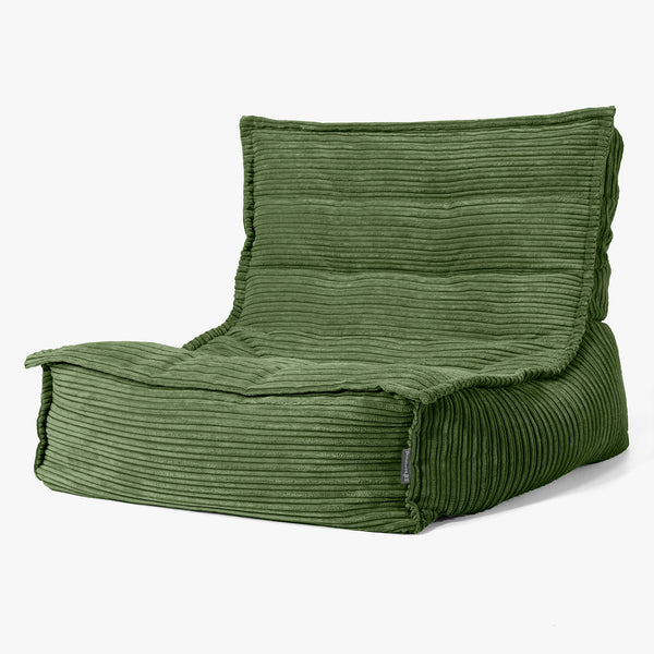 Oliver Floor Bean Bag Chair - Cord Forest Green 01