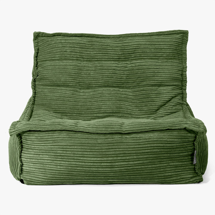 Oliver Floor Bean Bag Chair - Cord Forest Green 02