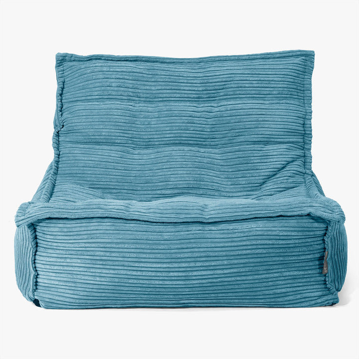 Oliver Floor Bean Bag Chair - Cord Aegean Blue 02