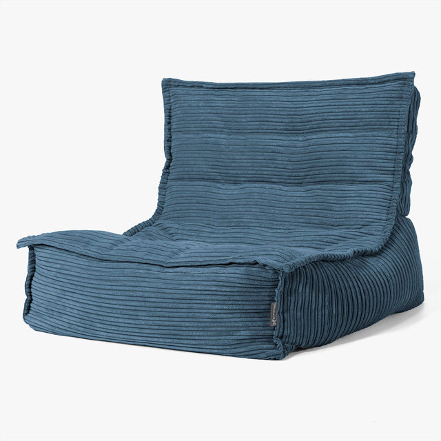 Oliver Floor Bean Bag Chair - Cord Navy Blue 01
