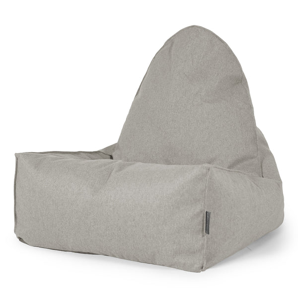 Scandi Lounger Bean Bag Chair - Interalli Wool Silver 01